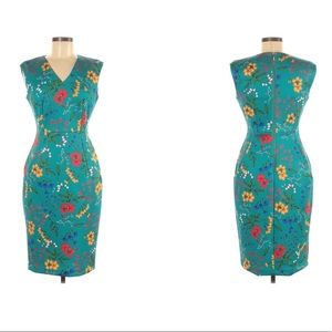 Calvin Klein Teal Floral Sheath Dress